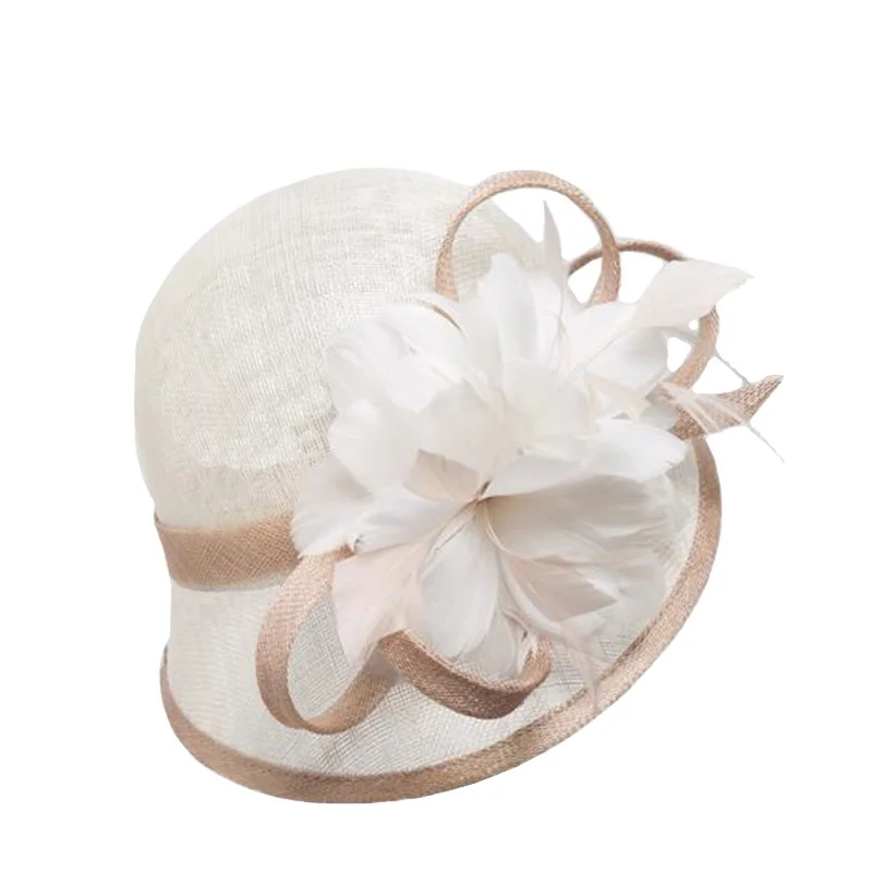 white sinamay hat