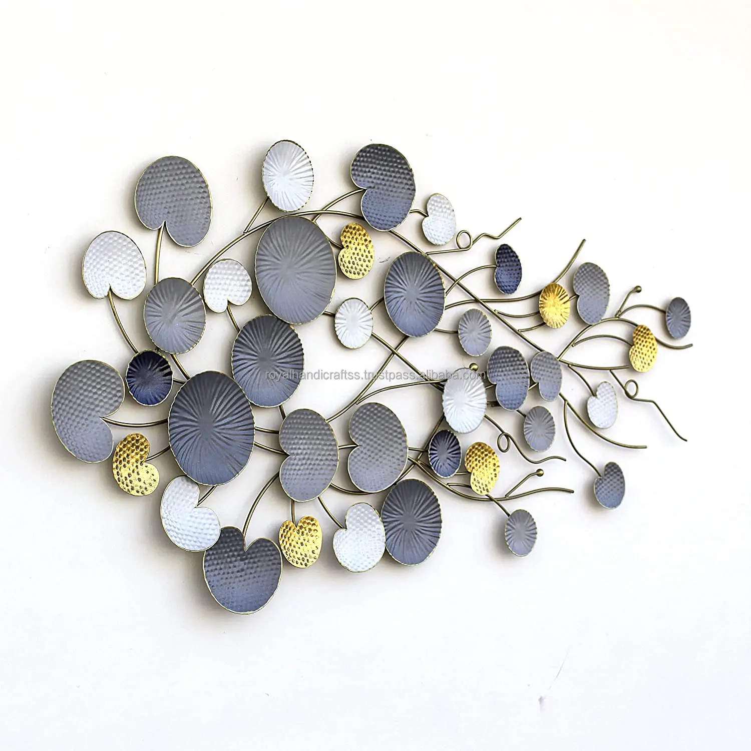 Handmade Decorative Metal Wall Arts Large Leave Brass Customized High