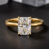 Gold Plated Radiant Solitaire Ring