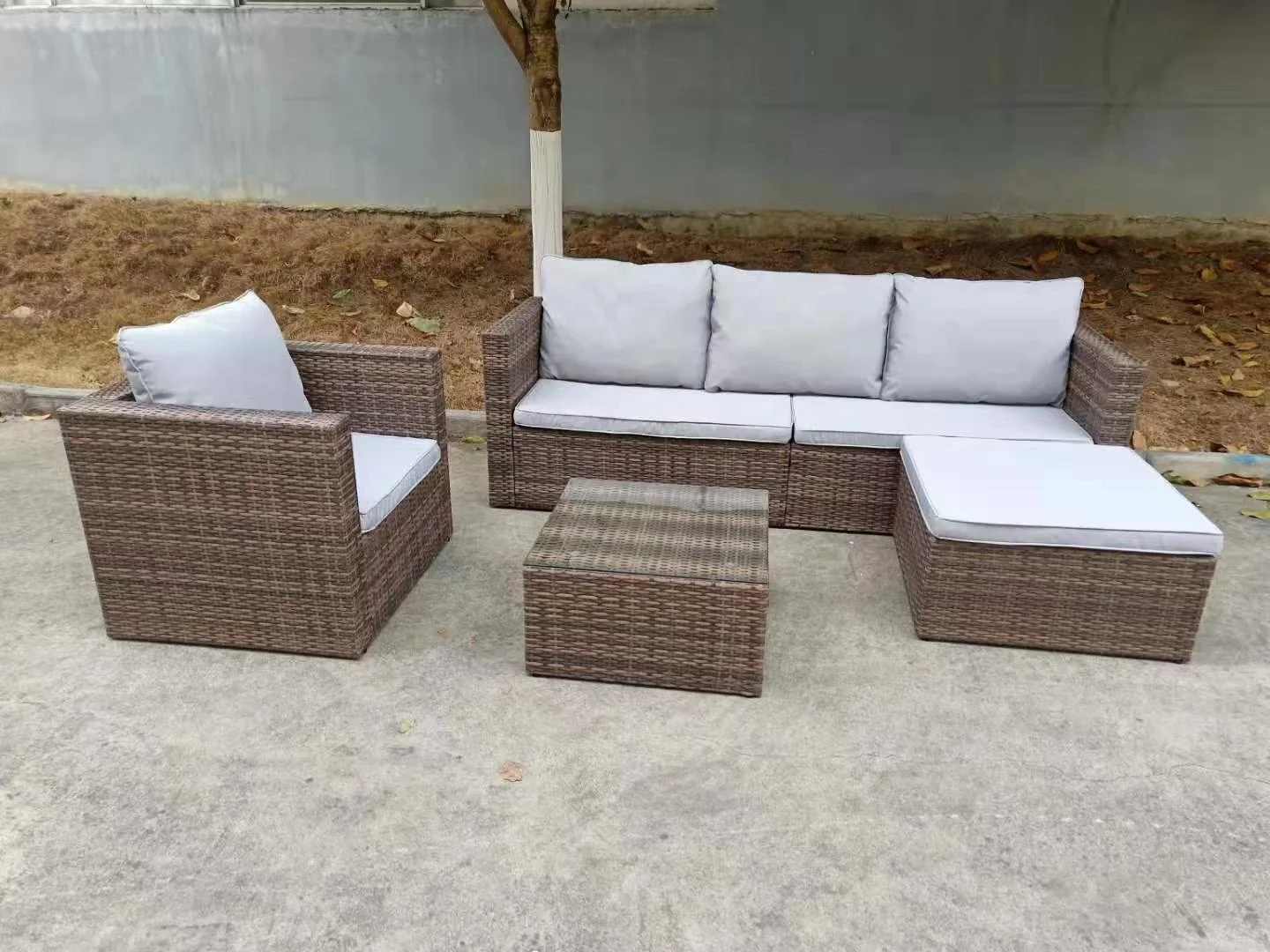 High-quality rattan furniture wholesale garden modern lounge corner set modular outdoor sofa