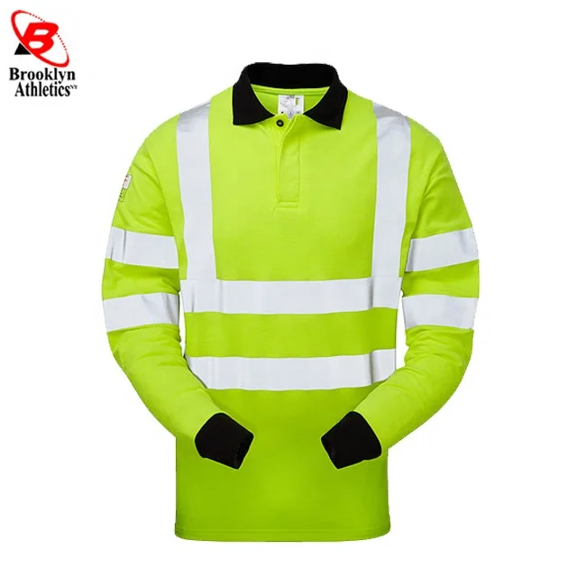 Quick Dry Construction Safety Hi Vis Polo Shirt Safety Workwear for Mens