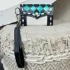 Turquoise & Black Checkered