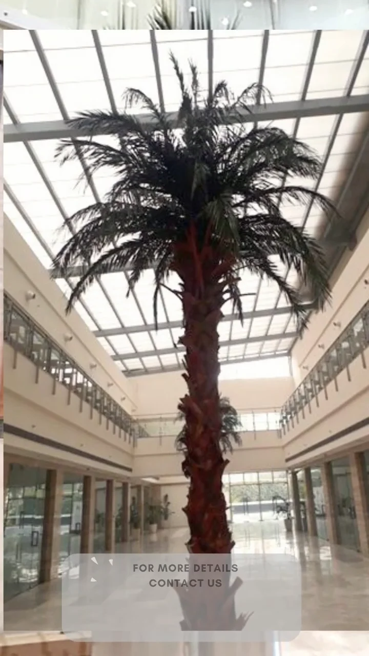 Faux Date Palm Tree For Indoor Decor Natural Preserve Leaf Trunk