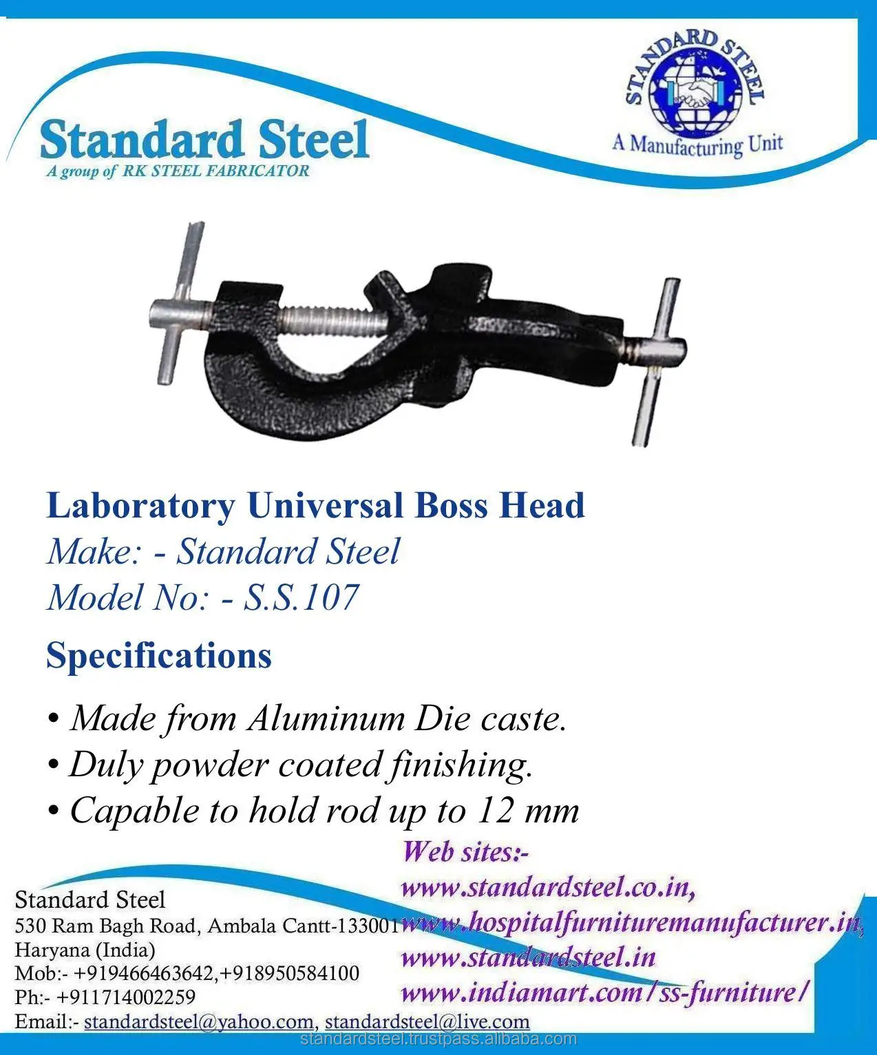 Laboratory Boss Head Clamp Laboratory Stand With Boss Head Clamp
