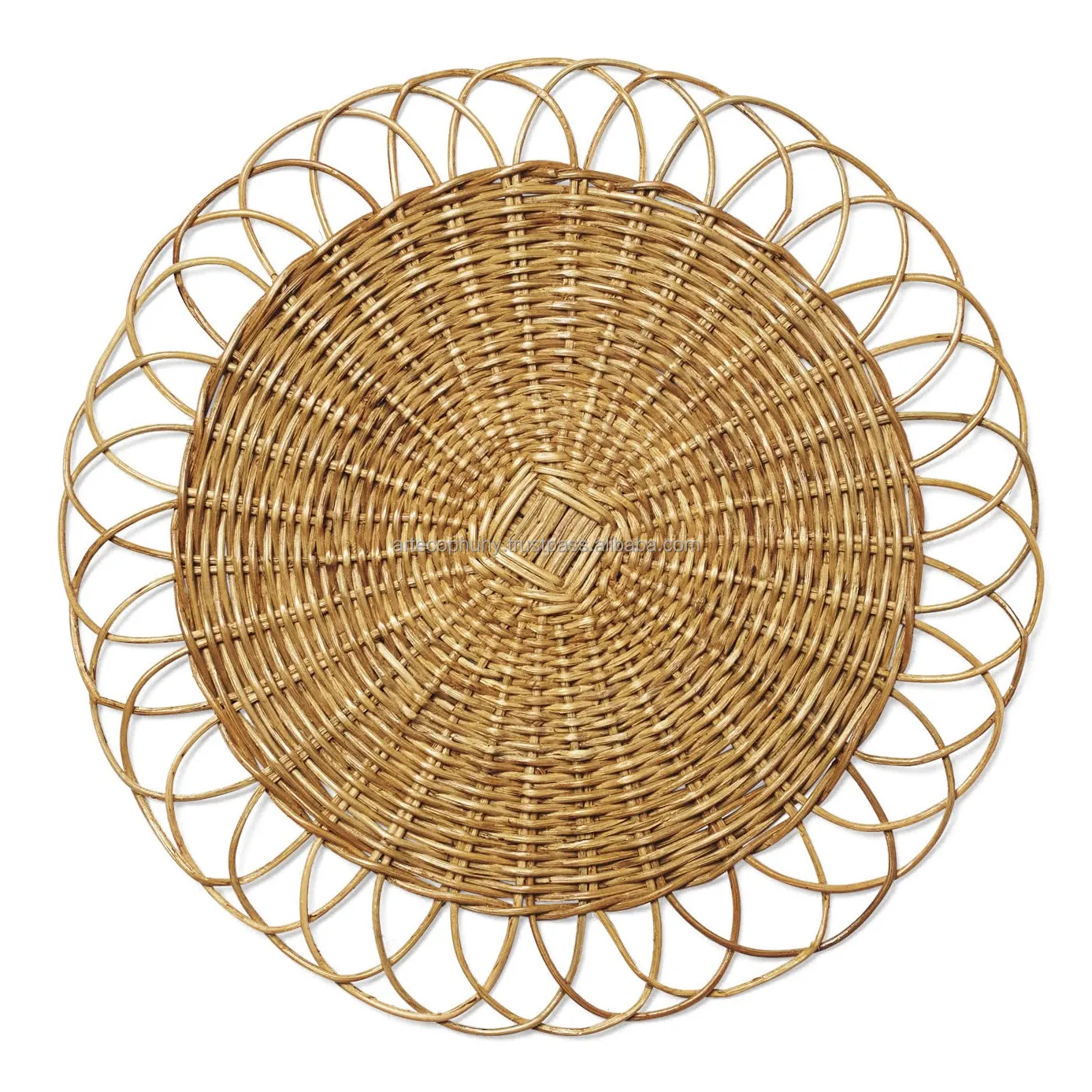 Cheap Price Product Rattan Charger Plates High Quality Flower Fringe ...