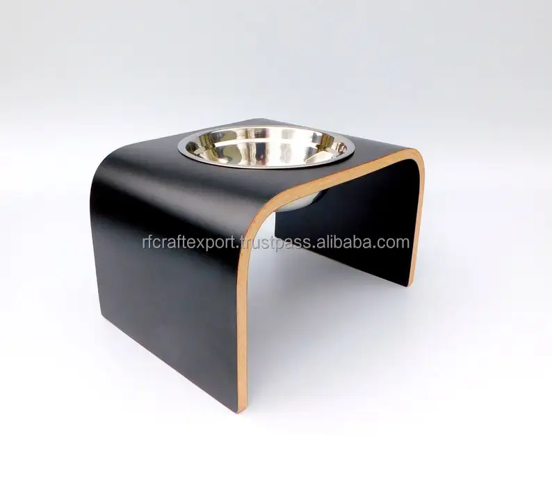 High Quality Cat Feeding Station with Rustic Bone Diner Wrought Iron Stainless Steel Food and Water Bowl Pet Feeder Stand
