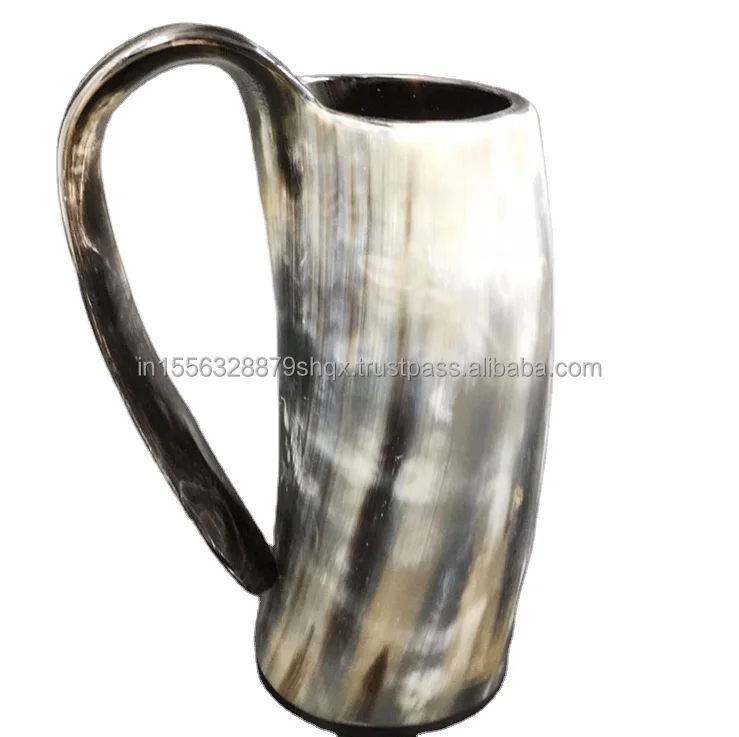 Viking Horn Drinking Mug Beer Tankard Genuine Ox Horn 16-22oz Mug Personalization Birthday & Groomsmen Gifts for Him