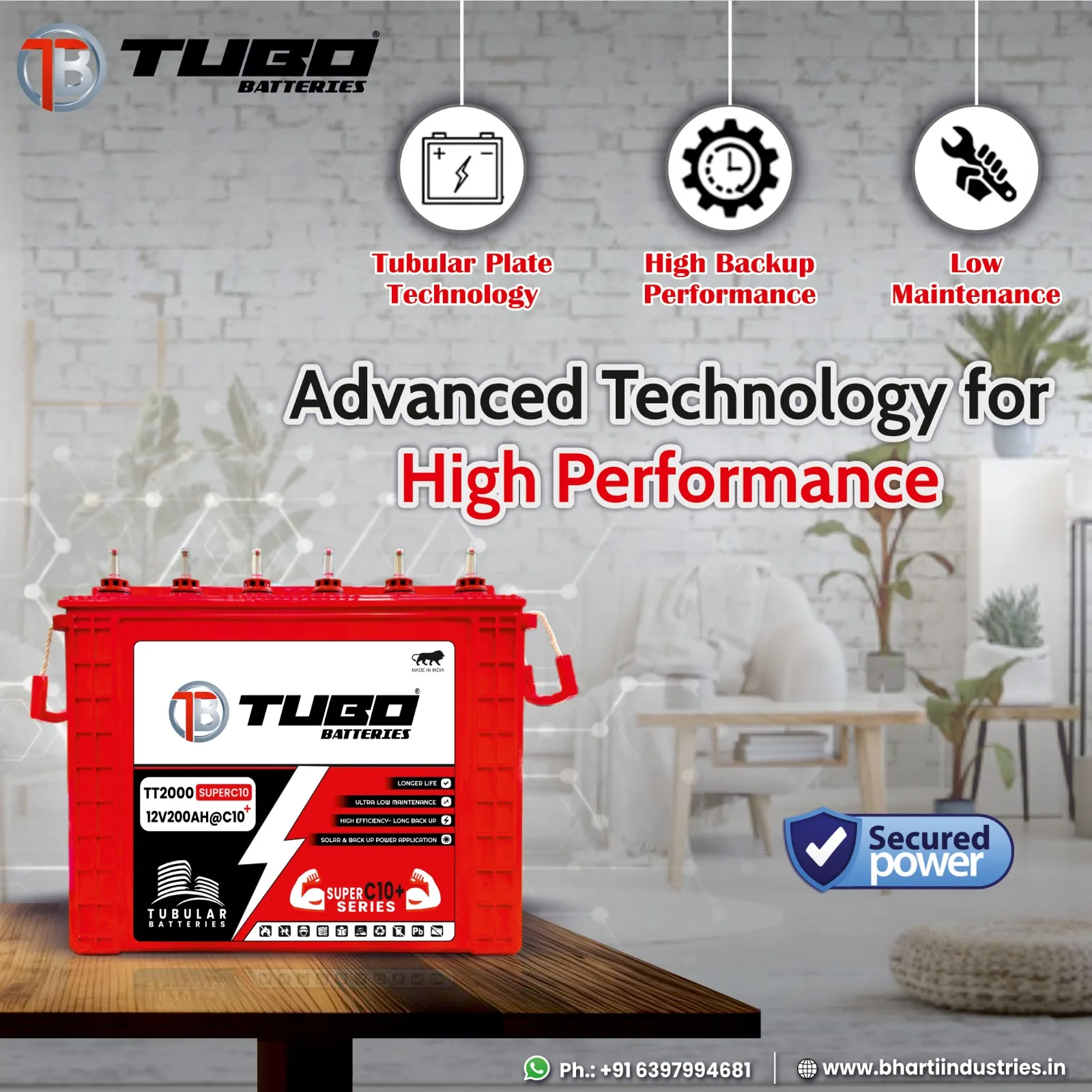 Tubular Battery for Home Inverter Setup home solar battery bank in Bulk quantity export Indian number 1 lead acid big Industries