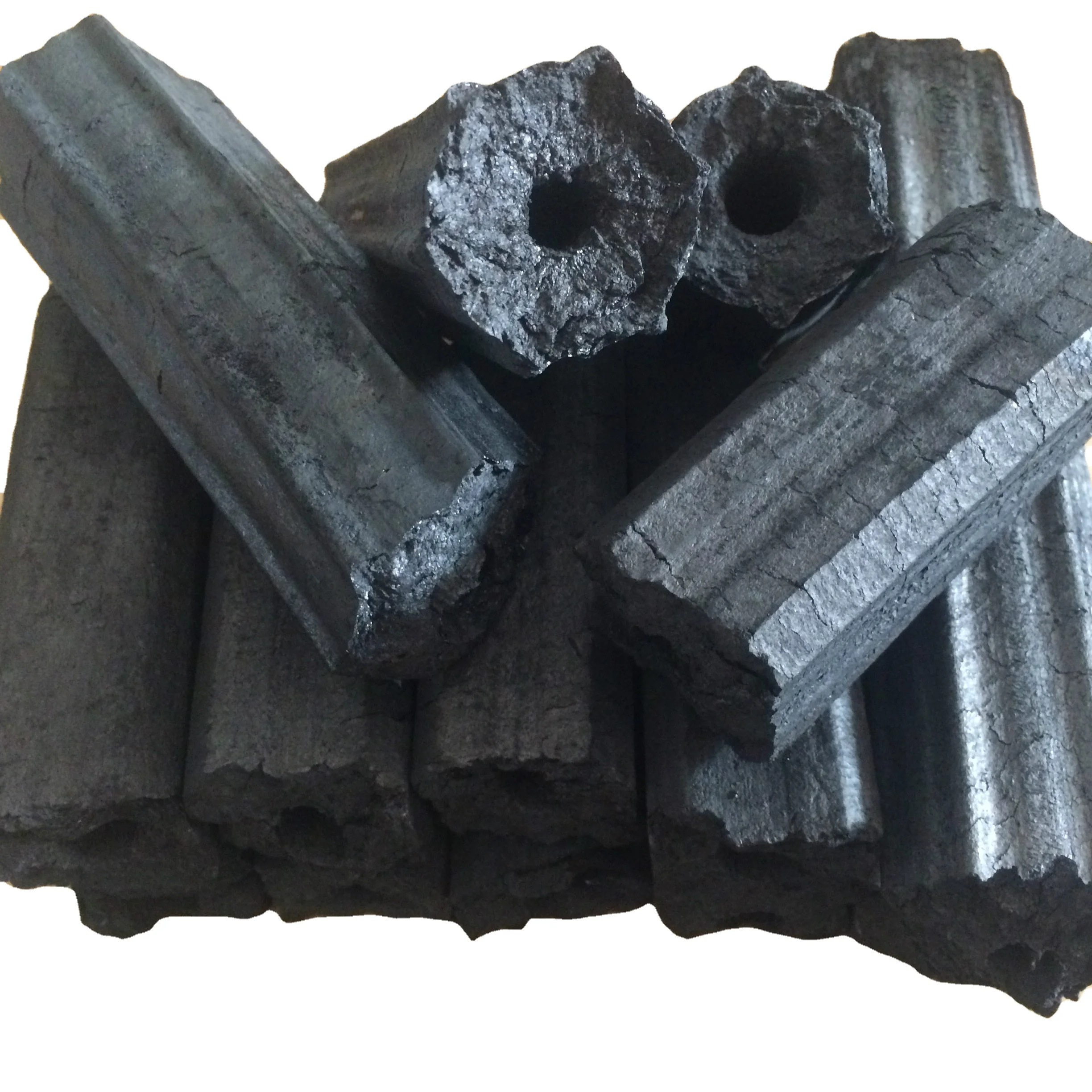 Briquettes hexagonales de charbon de bois de sciure d'Indonésie