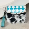 Turquoise & White Checkered