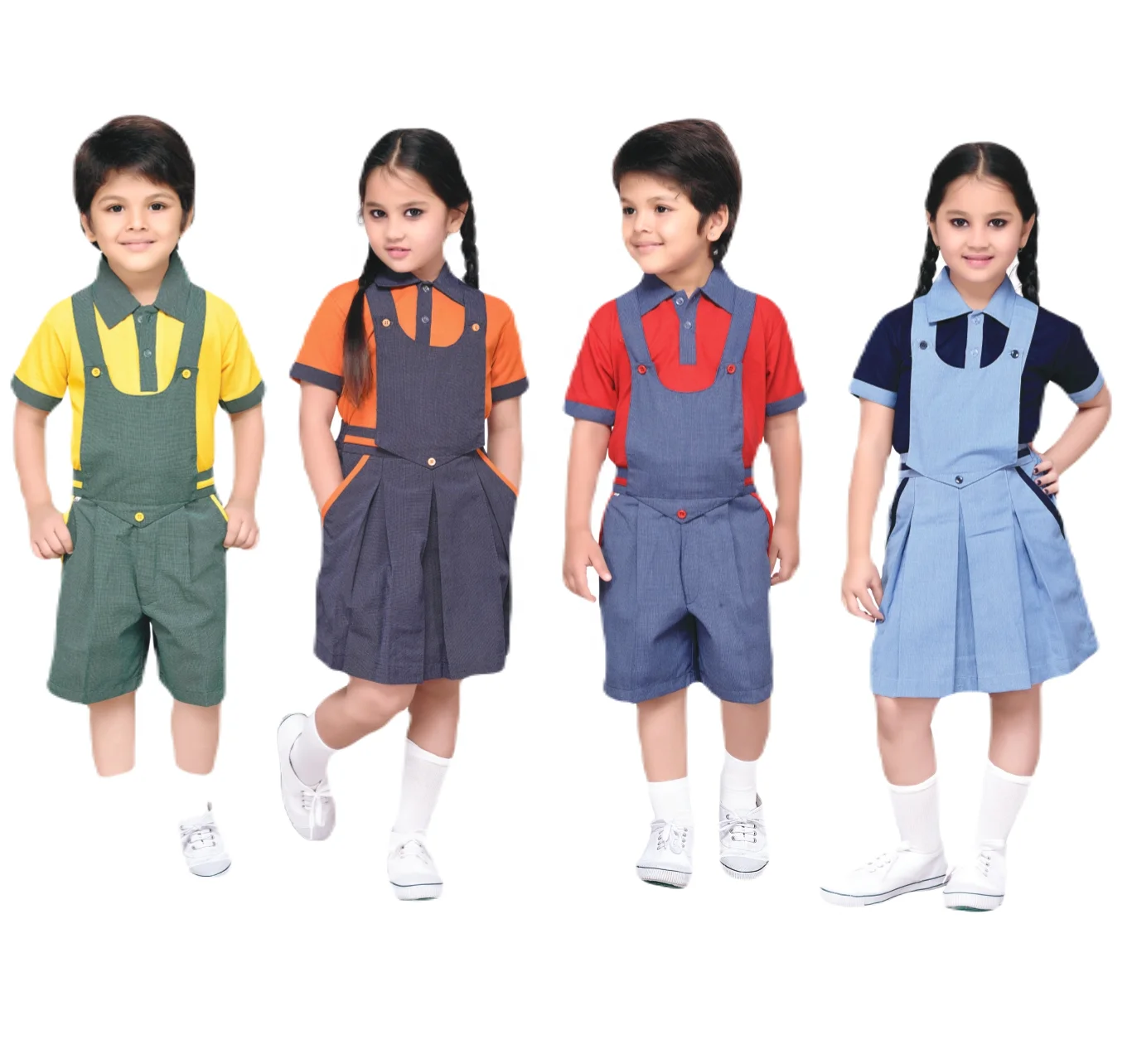High Quality Custom Logo Uniform Dress Set for Children Primary School Uniforms for Boys and Girls