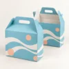 Aqua with white geometric wave pattern