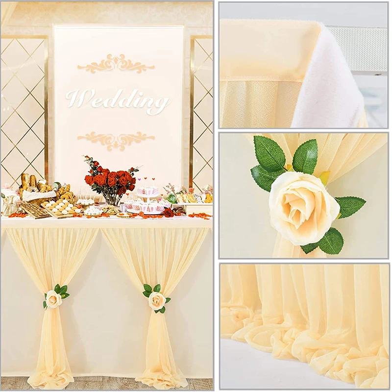 Многоразовая Свадебная настольная юбка с юбкой для свадебных банкетов и праздничных мероприятий для отелей