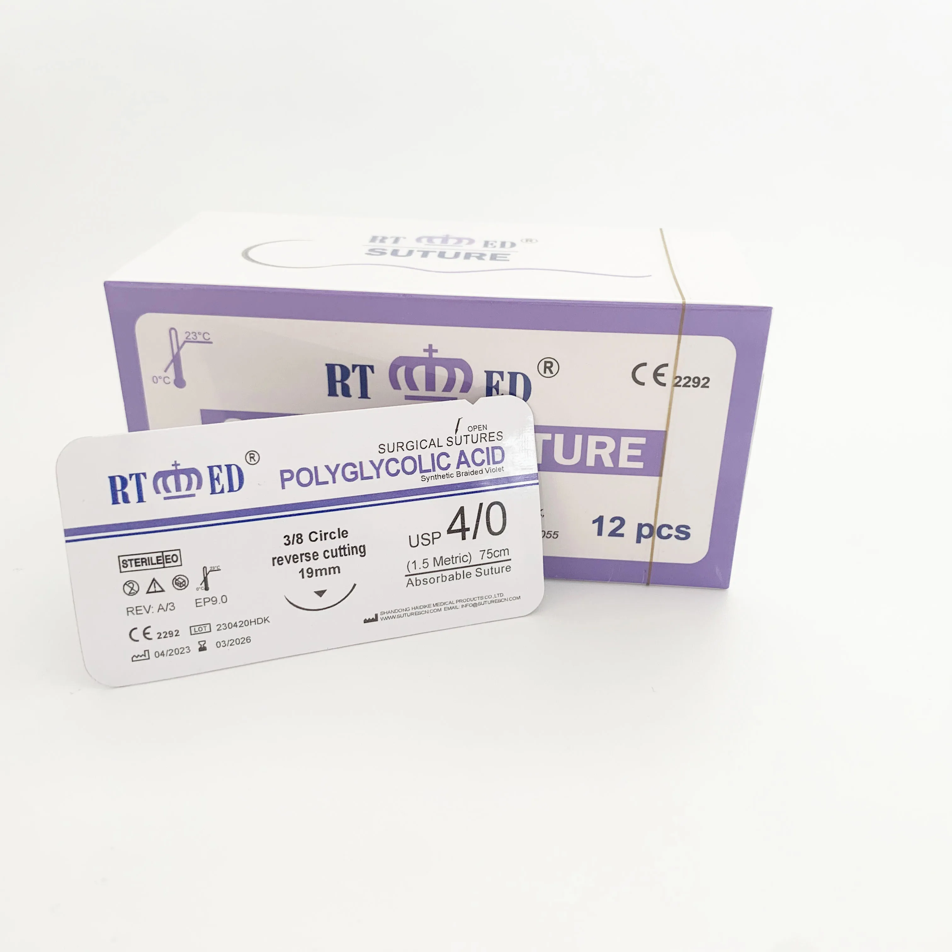 Coreflon Suture Silver PTFE 6/0 With DM13 13mm 3/8 Circle Reverse Cutting Needle 55cm 12