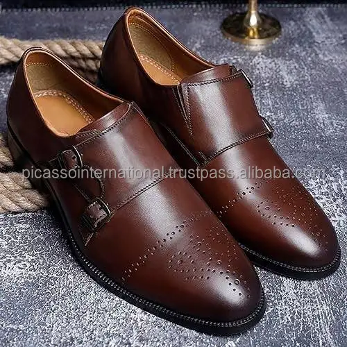 Affordable Market Price Top Quality Custom Made Classic Design Casual Daily Wear Genuine Leather Monk Formal Shoes Boots for Men