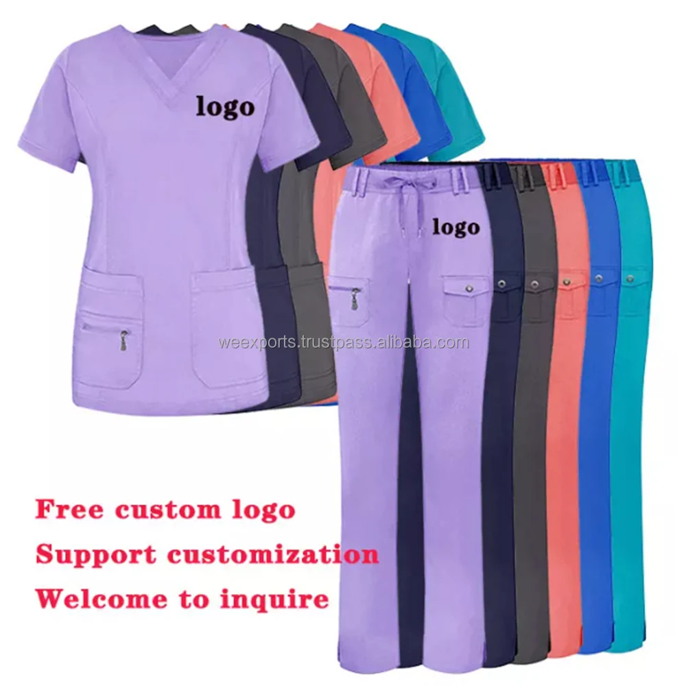 Wholesale Hospital Uniforms Medical Scrubs Nurse Short Sleeve Scrubs