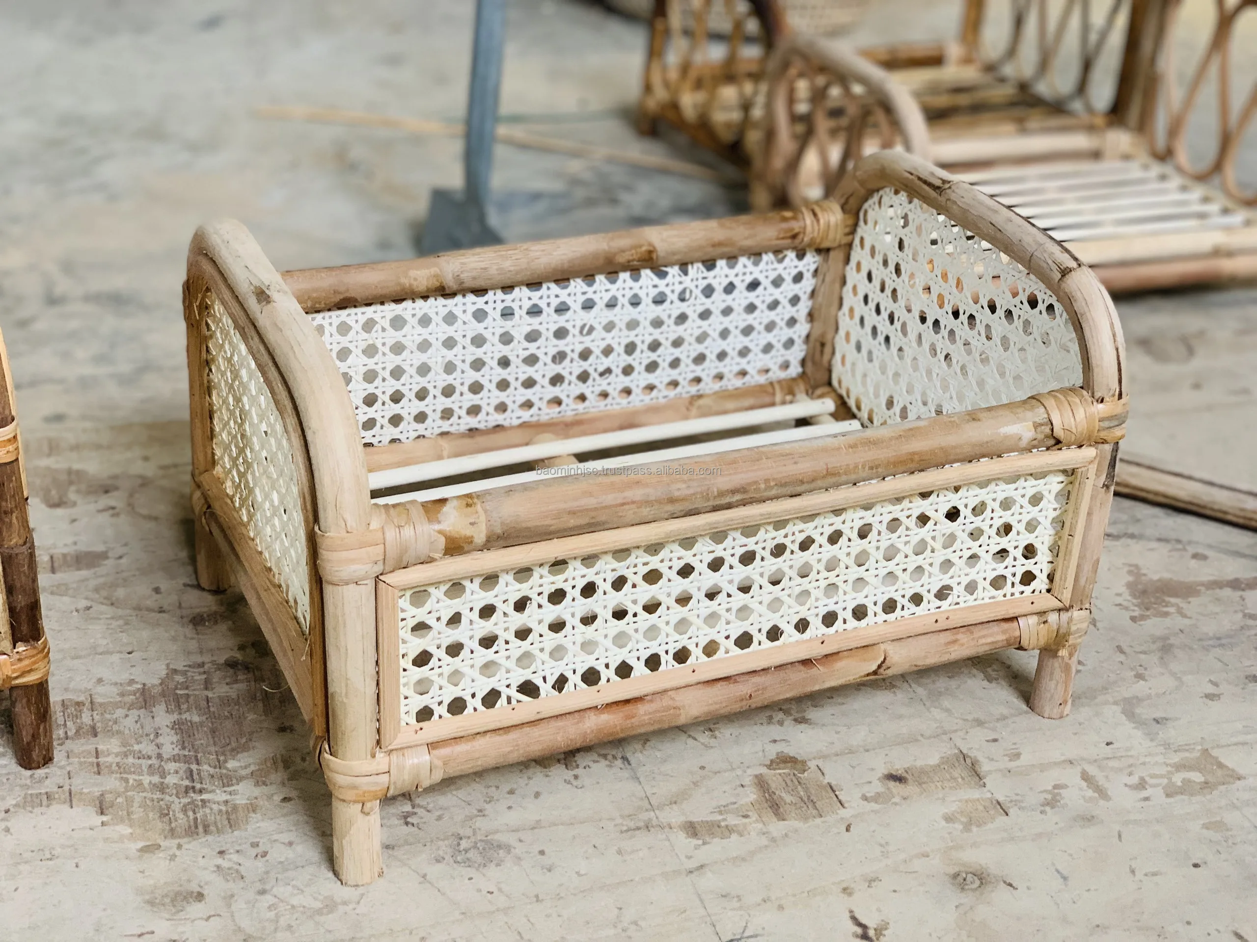 Vintage Rattan Playing Baby Dolls Crib Buy Rattan Dolls Crib