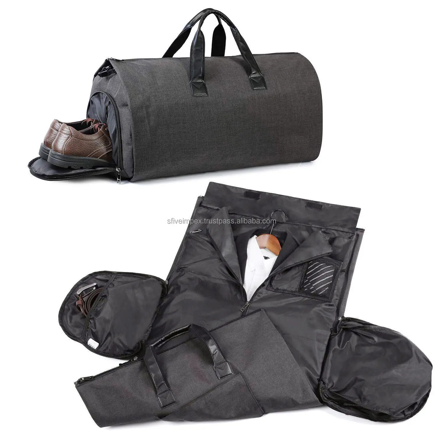 Convertible Garment Bag With Shoulder Strap,Shoes Compartment,Carry On ...