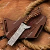 Damascus Steel & Brown Pakka Wood