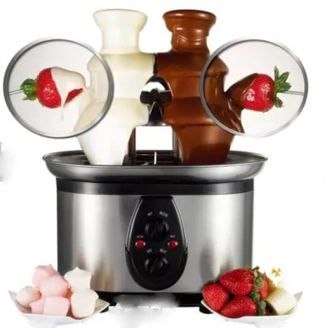 2022 Профессиональный шоколадный фонтан с двойной башней, праздничный коммерческий шоколадный фонтан из нержавеющей стали