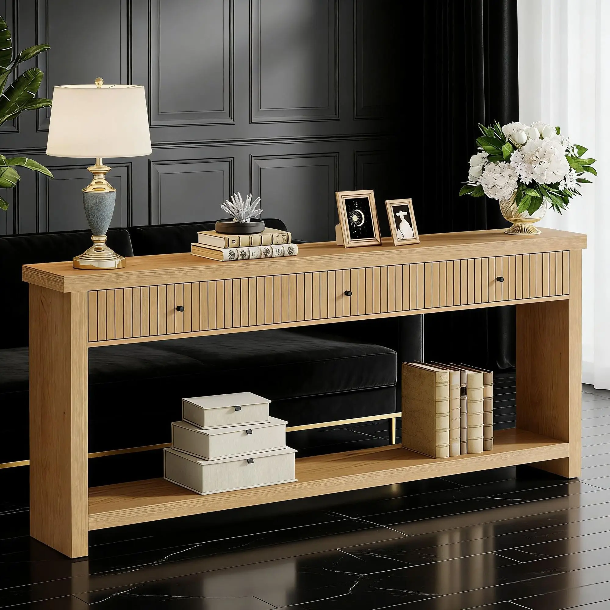Elvarenae Alder Three-Drawer Console Table — product detail