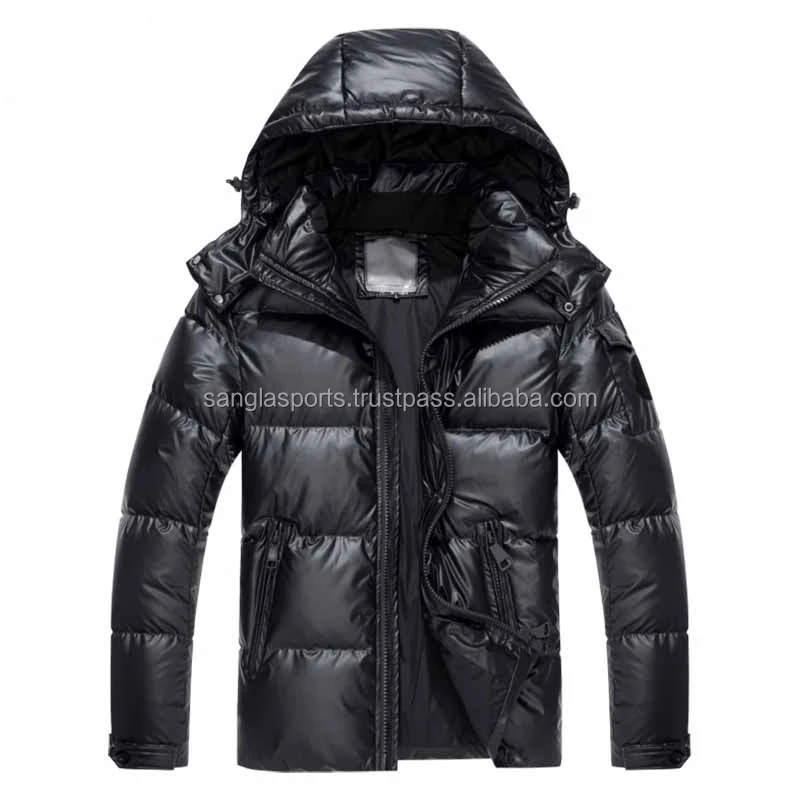 2022 Custom Puffer Jacket Men's Bubble Puffer Shiny Down Jacket For Men Glossy Puffer Jacket