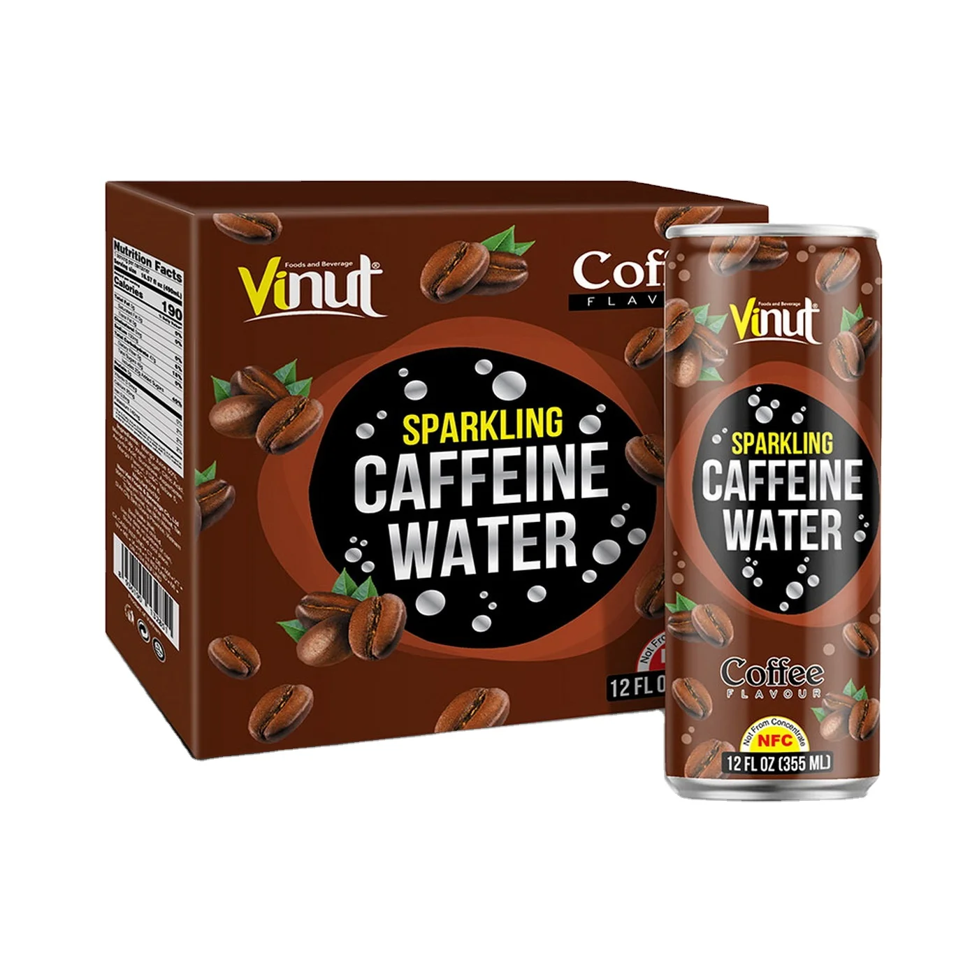 355ml Carbonated Drinks Vinut Box 4 Cans Caffeine Water Coffee