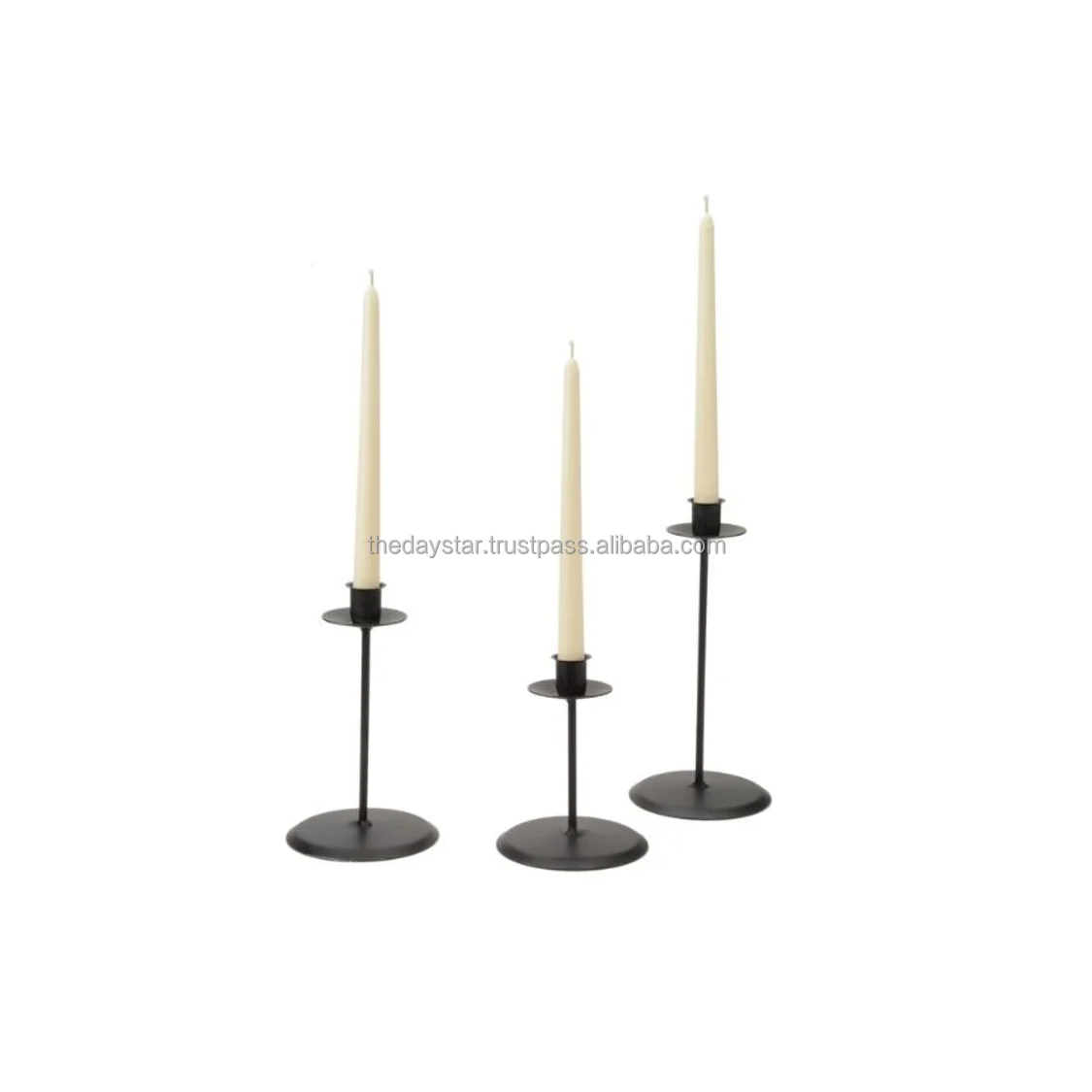 Customizable Wrought Iron Taper Candle Holder Stand Decorative Metal