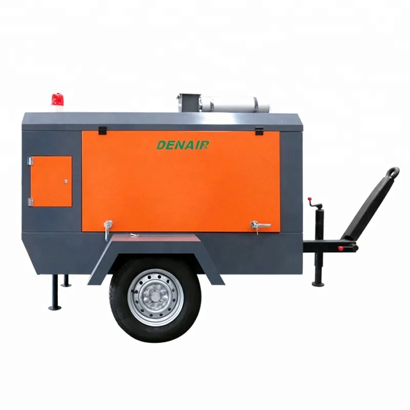 385 Cfm Portable Diesel Screw Air Compressor for Rock Drill and Road