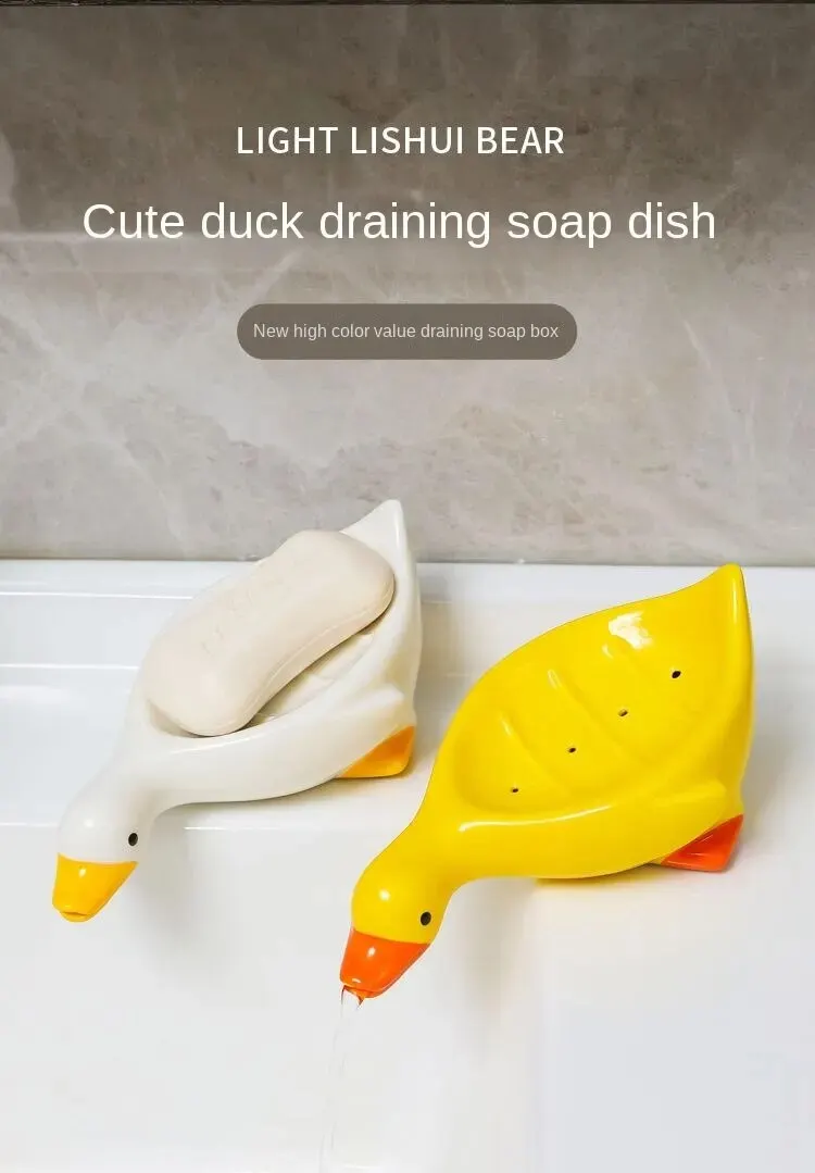 Soap Tray Self-draining Soap Rack Cute Duck-shaped Creative Rack For ...