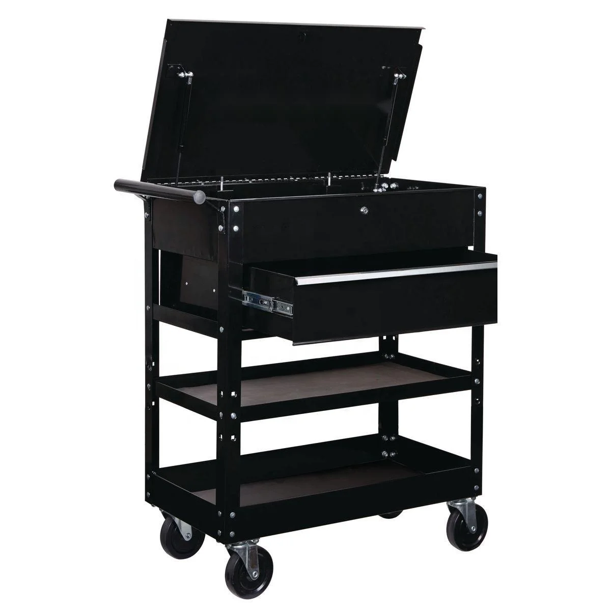 Three-layer Tool Trolley, Practical and Convenient, with Drawers for Storage
