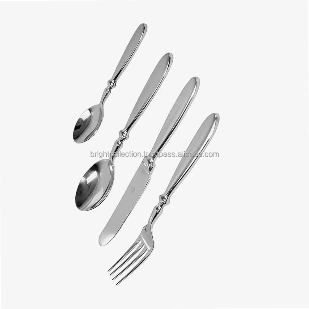 Heavy Solid Stainless Steel Flatware Eating Fork Spoon Knife Cutlery ...