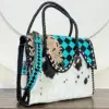 Turquoise & Black Checkered