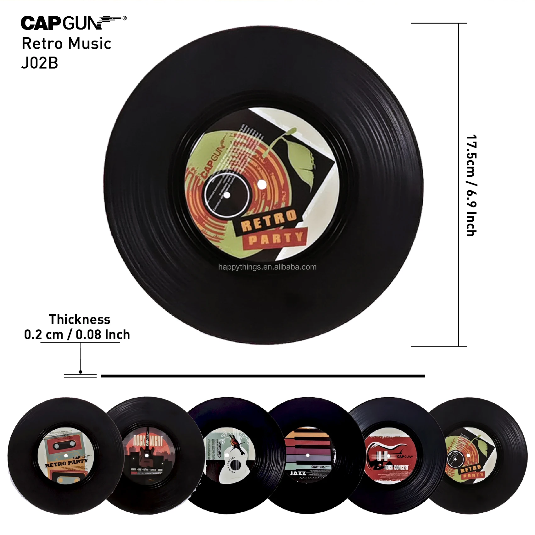 Record Label Modern Custom Logo Graphic Label Modern 7' Vinyl Record Table Mats 6PCS ...