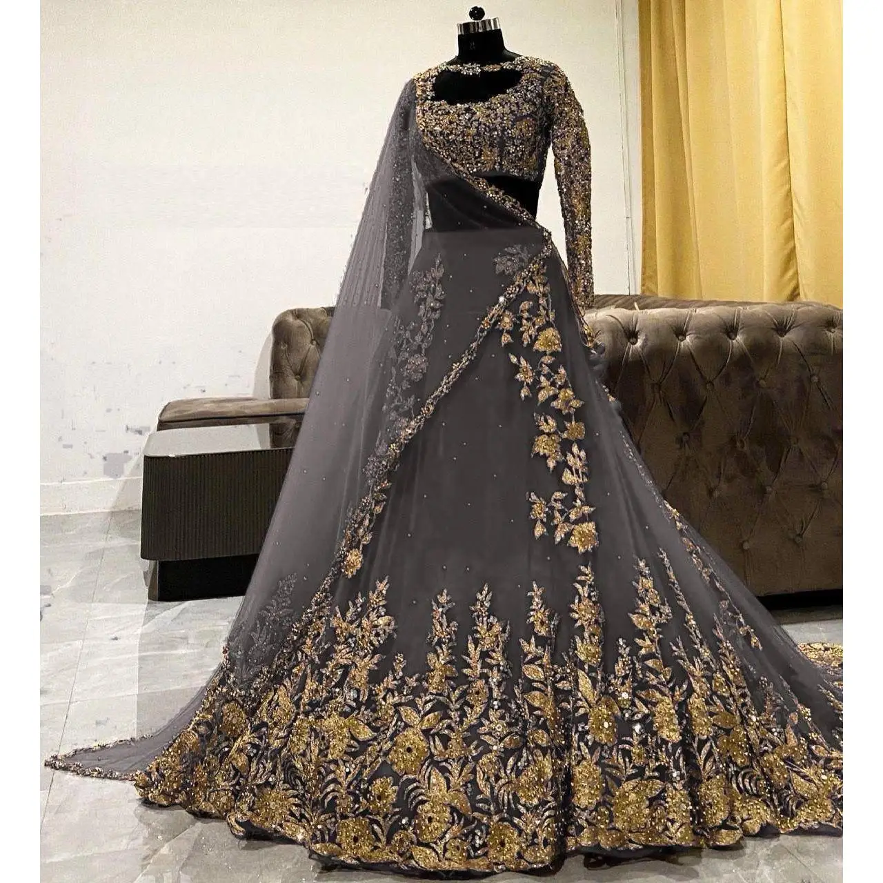 Babyhug Georgette Woven Frill Sleeves Lehenga Choli and Dupatta Set with Embroidery - Maroon