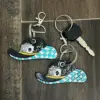 Turquoise & White Checkered