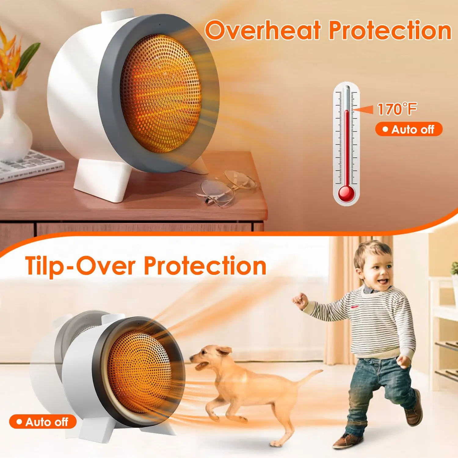 Ceramic Heater, 1000W, Portable - detail 6