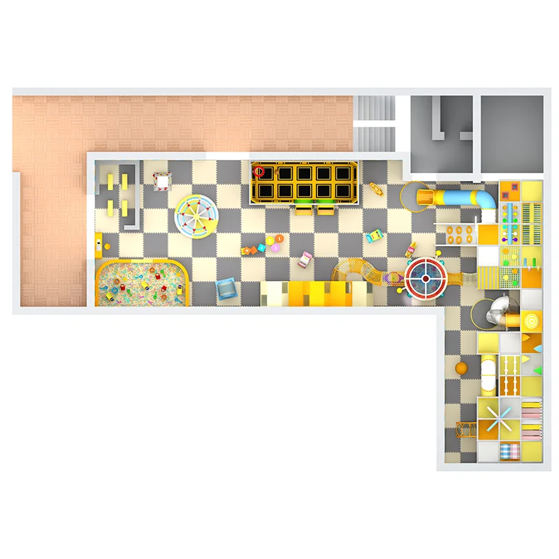 Feelkids ALITA-TQ26010 Indoor PE Board Plastic Galvanized Pipe Multi-Play Kids Activity Center >1000kg Capacity Playroom factory