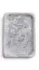 Blanc laiteux + gris clair + tourbillon de marbre gris fumé