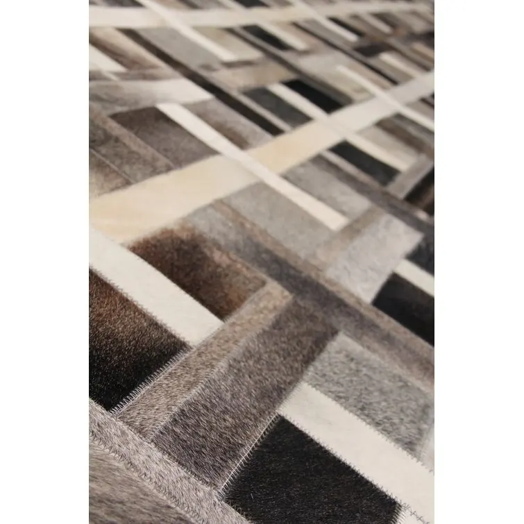 Authentic 8x10 Handmade Wool Cowhide Rug New Design Woven Hair-on 100% Cotton Material Area Rug for Living Room Bedroom Hallway