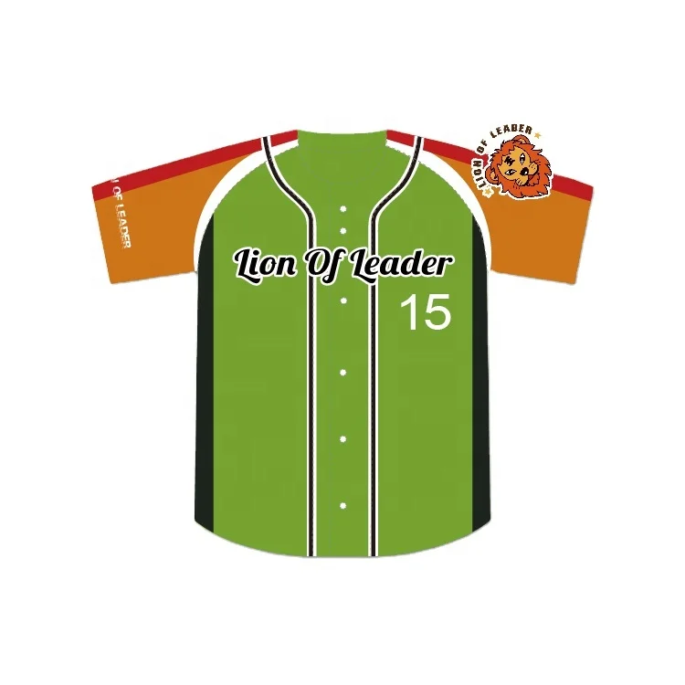 Custom Sublimated Baseball Shirt Full Button College Youth Baseball