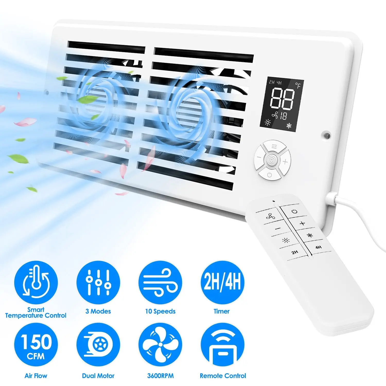 Vent Booster Fan, LCD, 2H/4H, 4", 10" - detail 4