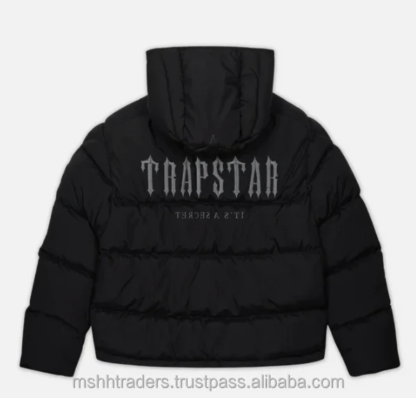 Trapstar Decoded Hooded Puffer 2.0 Jacket Black Buy Trapstar Men