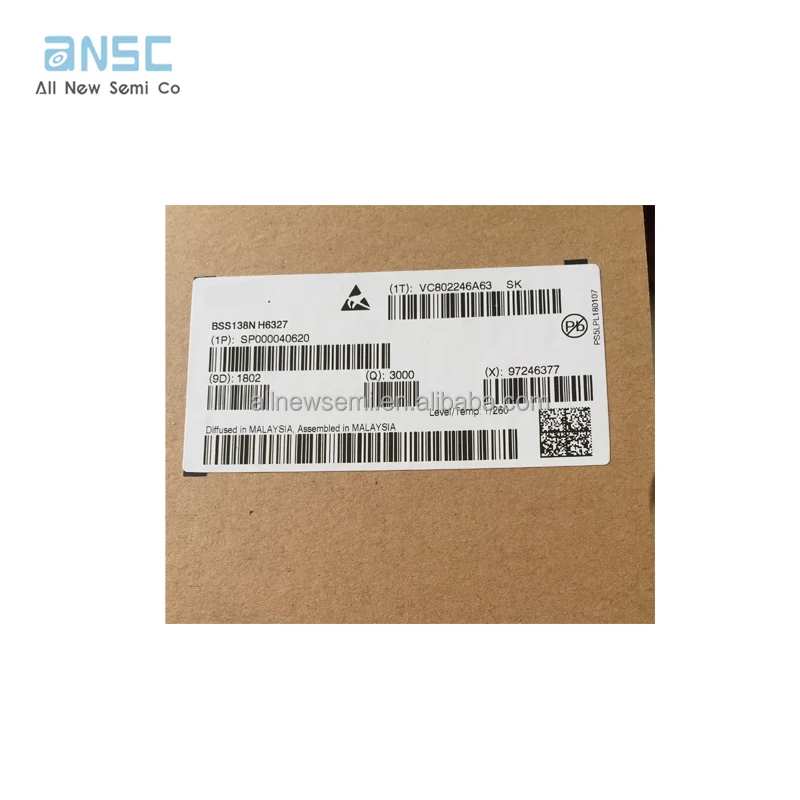 Hot sale Original BSS138NH6327 Transistor 0.23A I(D) 60V 1-Element N-Channel Silicon Metal-oxide Semiconductor FET GREEN PLASTIC