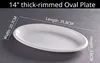14" thick-rimmed oval Plate
