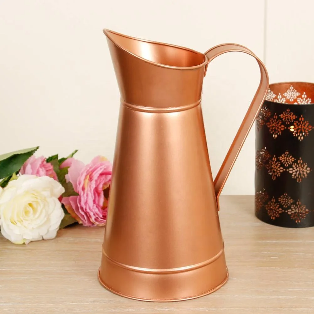 Pichet En Cuivre Martelé 1,6 L - Style Artisanal, Pour Eau, Yoga Ayurvédique Et Décoration