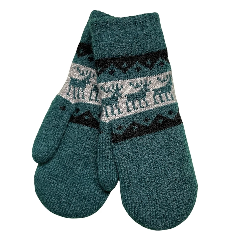 Вязаная жаккардовая варежка для женщин