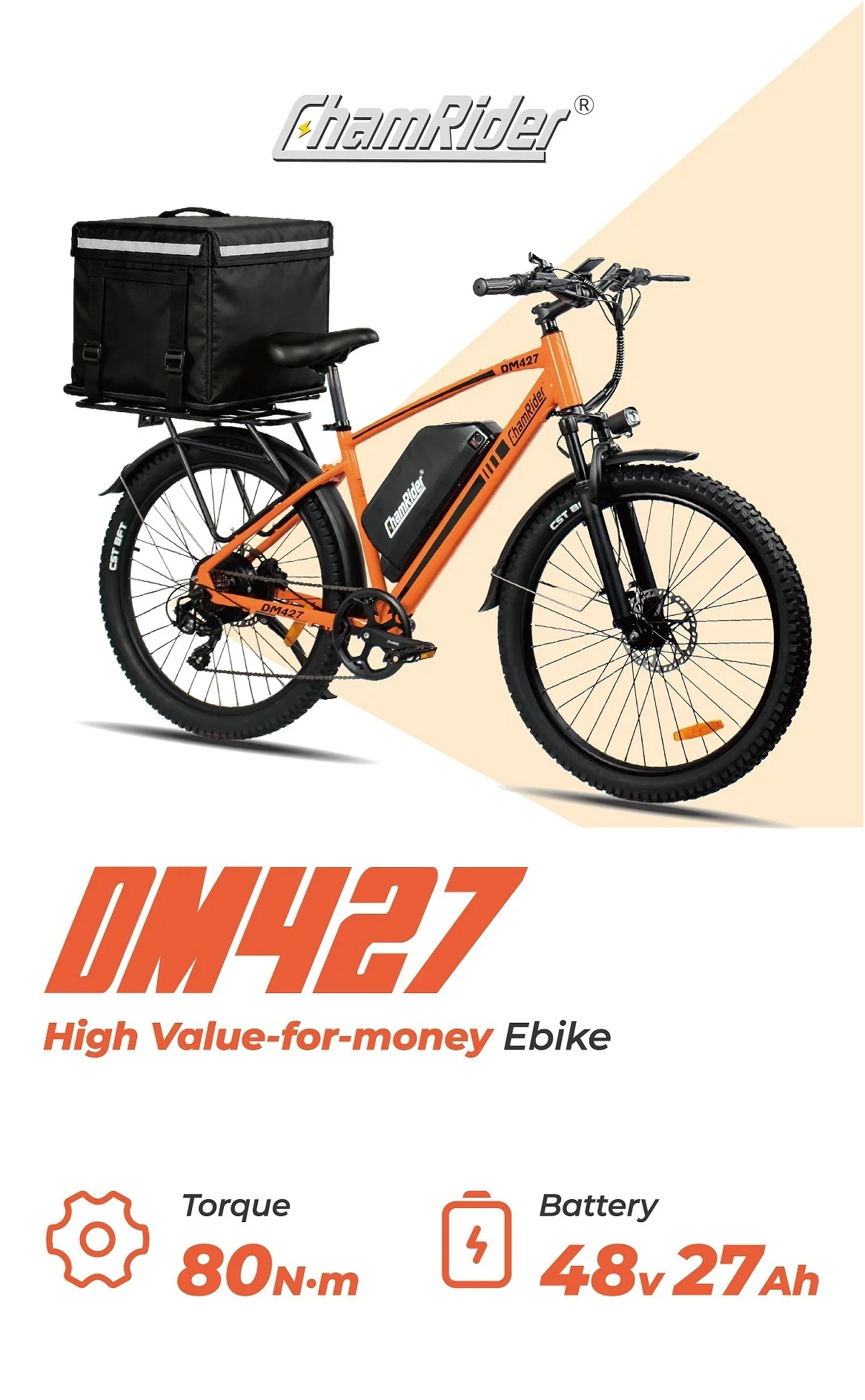 Bicicletta Elettrica ChamRider DM427 48V waterproof con sospensioni
