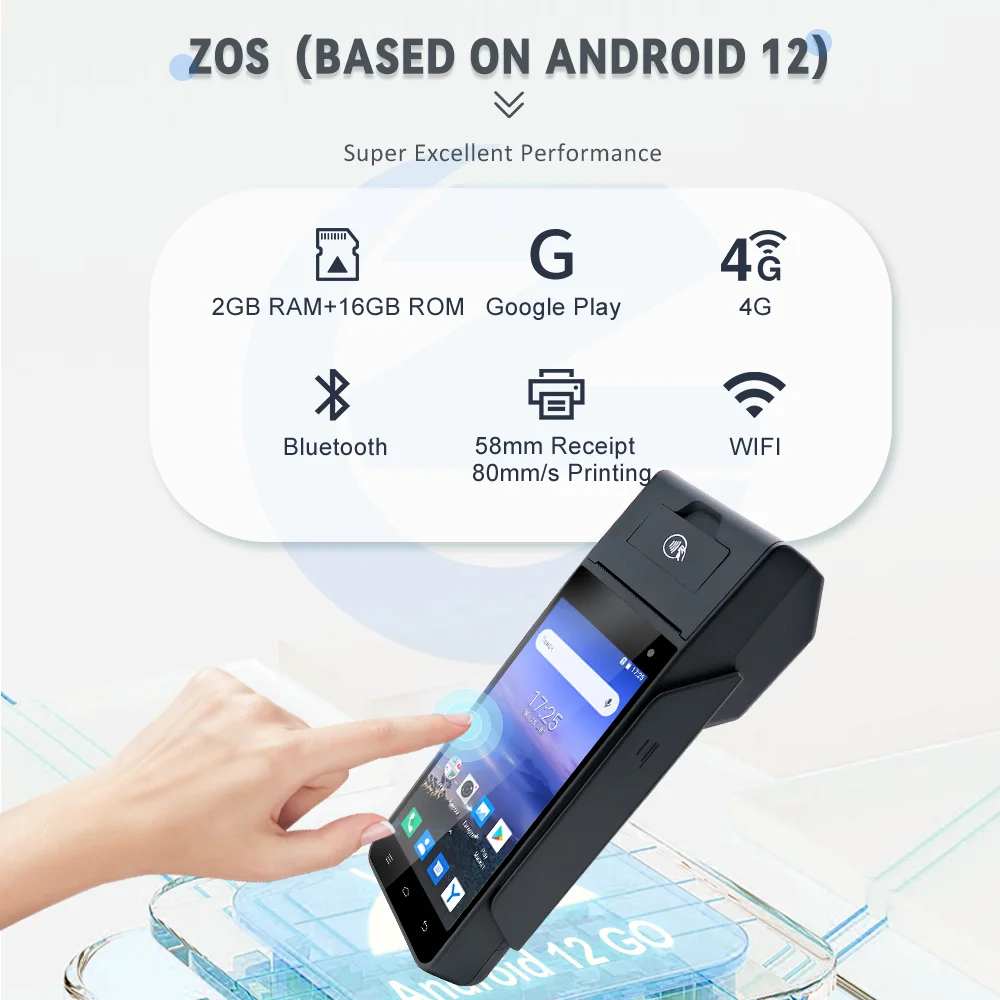 4G Android PDA System POS Terminal Z90 Support NFC Card for Restaurant