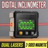 Inclinomètre numérique double laser, cadre magnétique double face